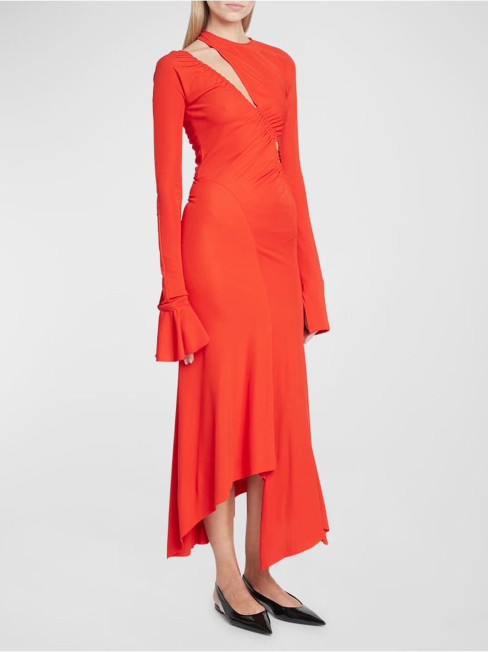 Victoria Beckham Asymmetric Slash Jersey Dress